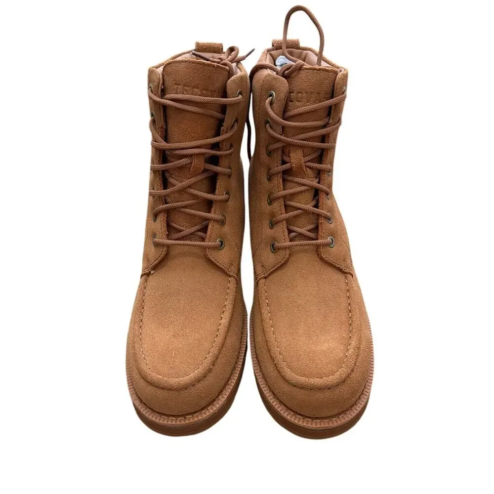Tecovas The Rugged Moc Roughout Natural Lace Up Boots Size 9.5 D New